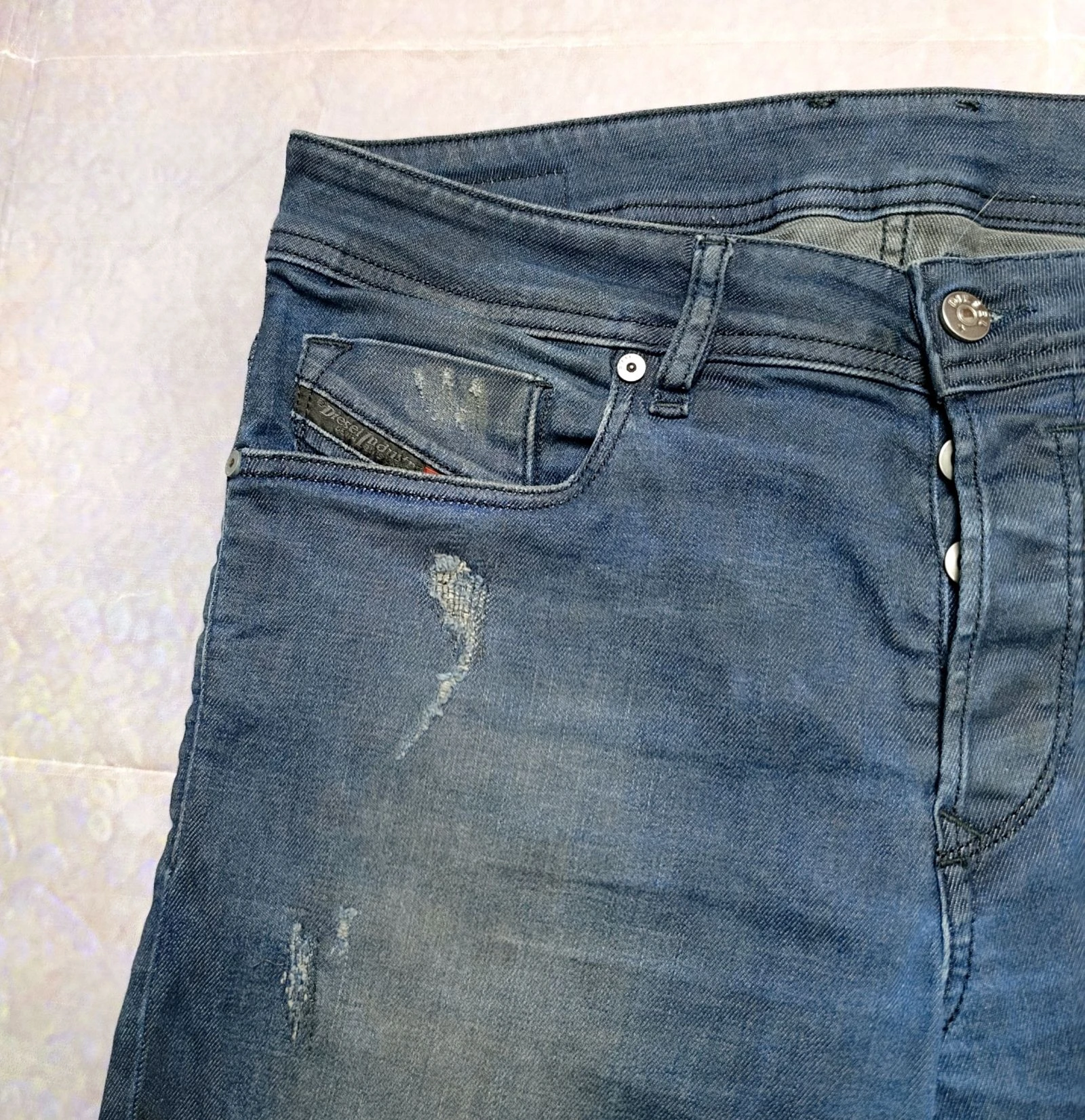 👖 Diesel Sleenker Slim Skinny Jeans W32 L34 Blue Distressed – photo 3